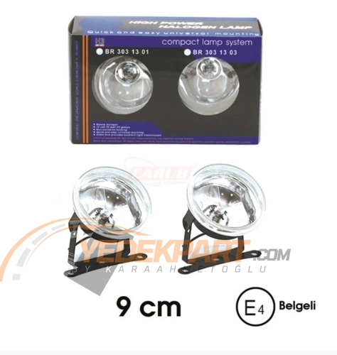 SİS LAMBASI BEYAZ YUVARLAK  12V 9CM